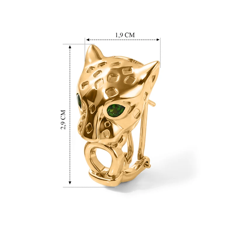 EverTrue natürliche Chromdiopsid Ohrringe, Messing mit Gelbgold E-Beschichtung - 0,71 ct.