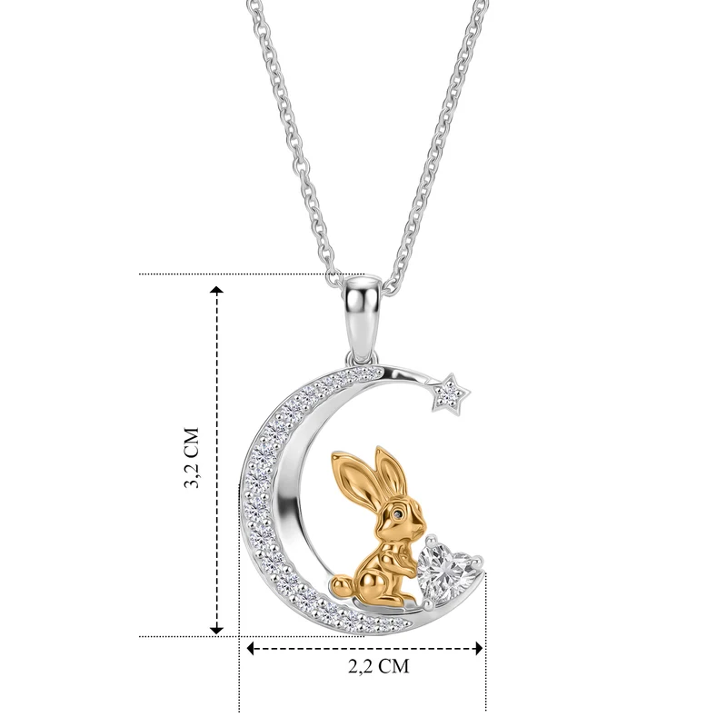 D'Joy Moissanit Schmuckset ca. 50 cm 925 Silber Platiniert und vergoldet und Edelstahl Platiniert ca. 0,92 ct.
