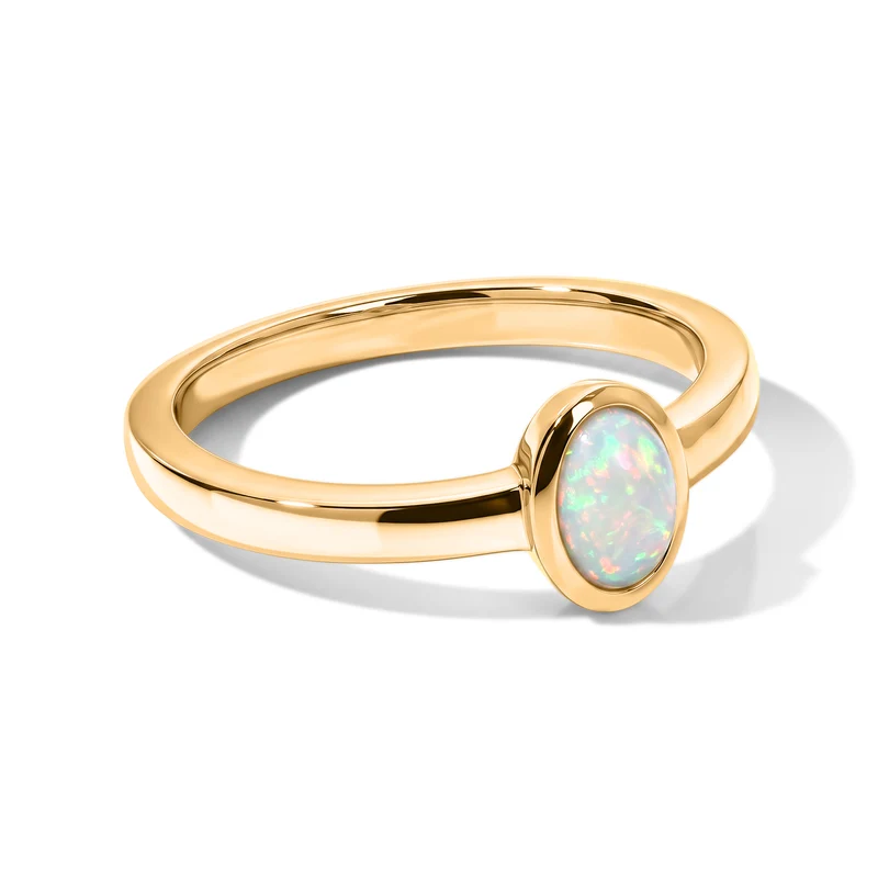 EverTrue AA natürliches, äthiopisches Welo Opal Schmuckset, Edelstahl und Messing mit Gelbgold E-Beschichtung - 1,42 ct.