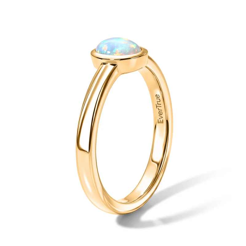 EverTrue AA natürliches, äthiopisches Welo Opal Schmuckset, Edelstahl und Messing mit Gelbgold E-Beschichtung - 1,42 ct.