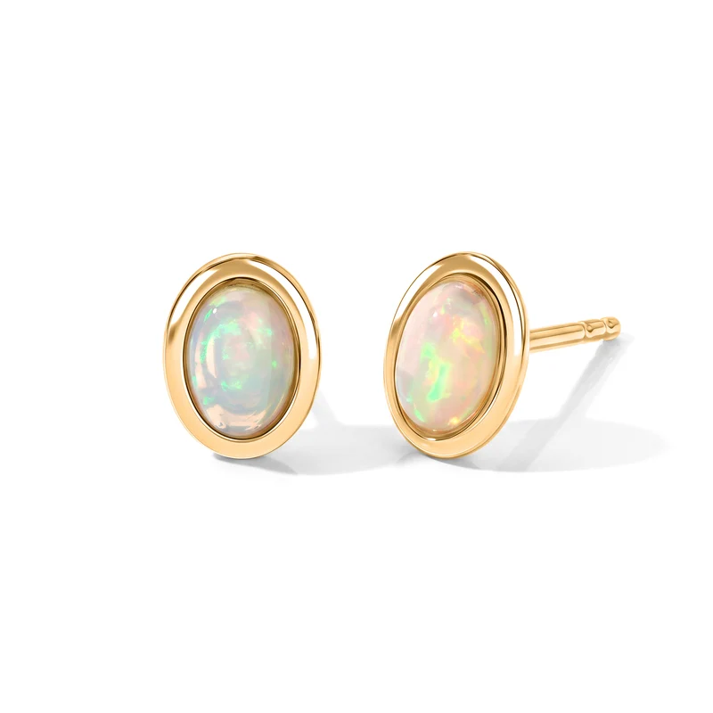 EverTrue AA natürliches, äthiopisches Welo Opal Schmuckset, Edelstahl und Messing mit Gelbgold E-Beschichtung - 1,42 ct.