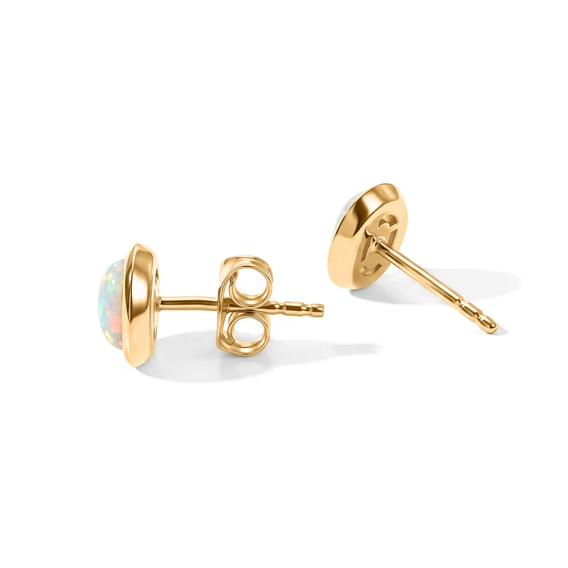 EverTrue AA natürliches, äthiopisches Welo Opal Schmuckset, Edelstahl und Messing mit Gelbgold E-Beschichtung - 1,42 ct.