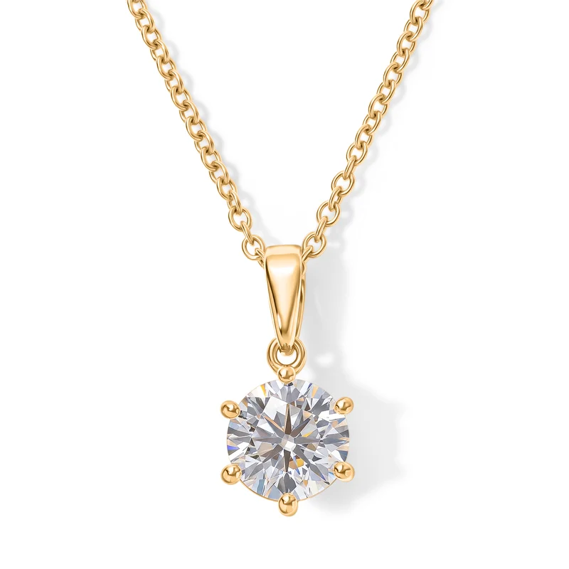 D'Joy Moissanit Anhänger mit Kette, ca. 50 cm 925 Silber Platiniert und Edelstahl Platiniert ca. 1.87 ct