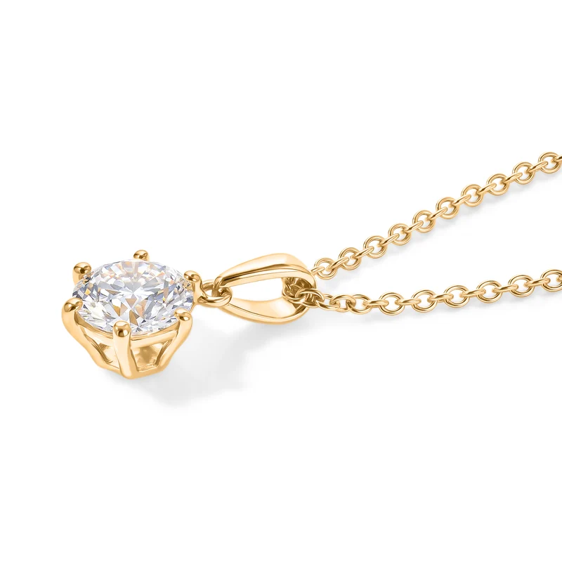 D'Joy Moissanit Anhänger mit Kette, ca. 50 cm 925 Silber Platiniert und Edelstahl Platiniert ca. 1.87 ct