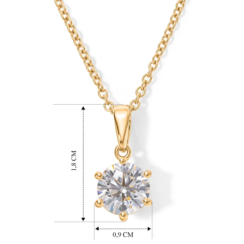 D'Joy Moissanit Anhänger mit Kette, ca. 50 cm 925 Silber Platiniert und Edelstahl Platiniert ca. 1.87 ct