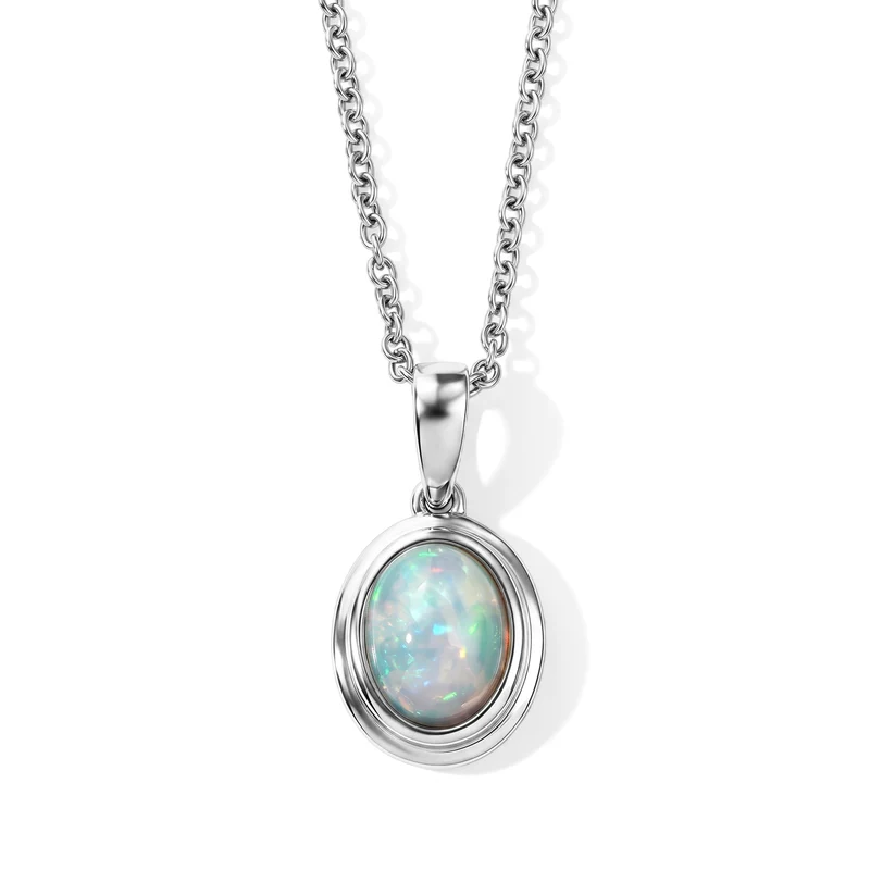 EverTrue AA natürliches, äthiopisches Welo Opal Schmuckset, Edelstahl und Bronze mit Platin E-Beschichtung - 2,50 ct.