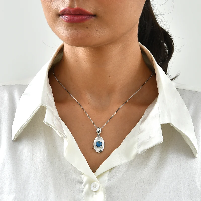 EVER TRUE Blaues Türkis Anhänger mit Kette, ca. 50 cm ca. 1.34 ct