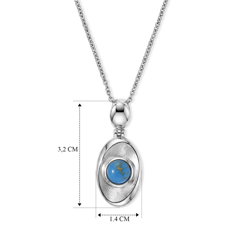 EVER TRUE Blaues Türkis Anhänger mit Kette, ca. 50 cm ca. 1.34 ct