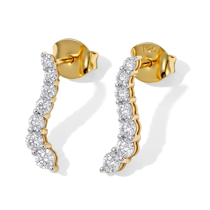 LUXURIANT 0,77 ct. SGL zertifizierte SI-GH Labor Diamant Ohrringe, 925 Silber rhodiniert