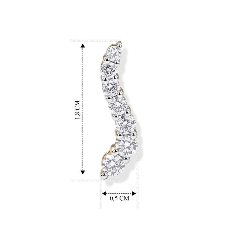 LUXURIANT 0,77 ct. SGL zertifizierte SI-GH Labor Diamant Ohrringe, 925 Silber rhodiniert