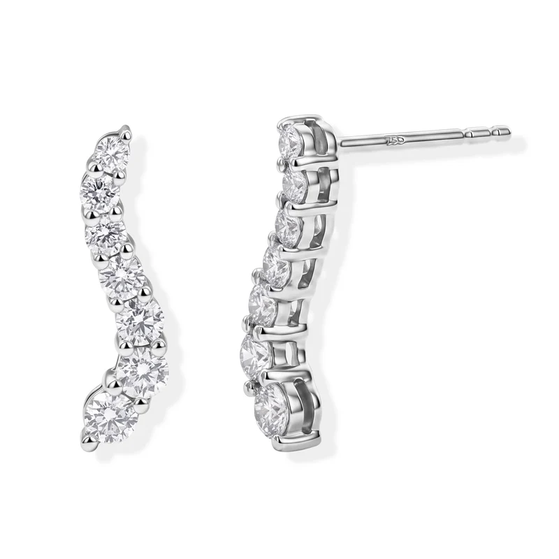 LUXURIANT 0,77 ct. SGL zertifizierte SI-GH Labor Diamant Ohrringe, 925 Silber rhodiniert