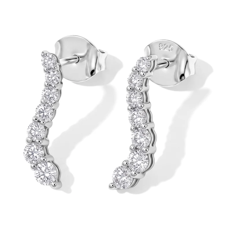 LUXURIANT 0,77 ct. SGL zertifizierte SI-GH Labor Diamant Ohrringe, 925 Silber rhodiniert