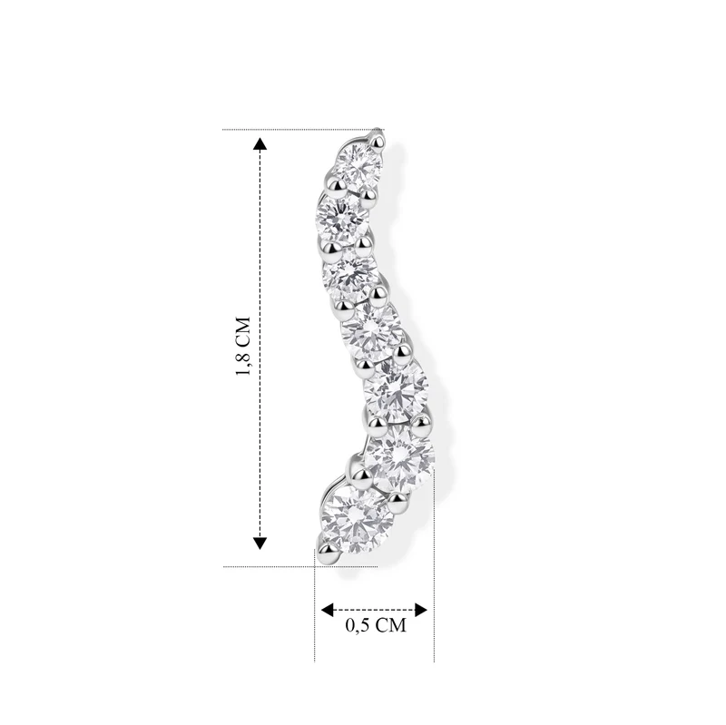 LUXURIANT 0,77 ct. SGL zertifizierte SI-GH Labor Diamant Ohrringe, 925 Silber rhodiniert