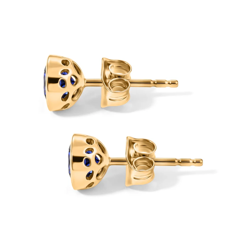 D'Joy AAA Tansanit Ohrringe 925 Silber 750 Gelbgold vermeil ca. 1.08 ct