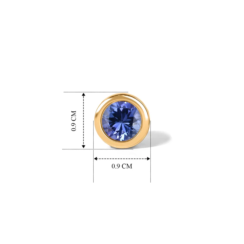 D'Joy AAA Tansanit Ohrringe 925 Silber 750 Gelbgold vermeil ca. 1.08 ct