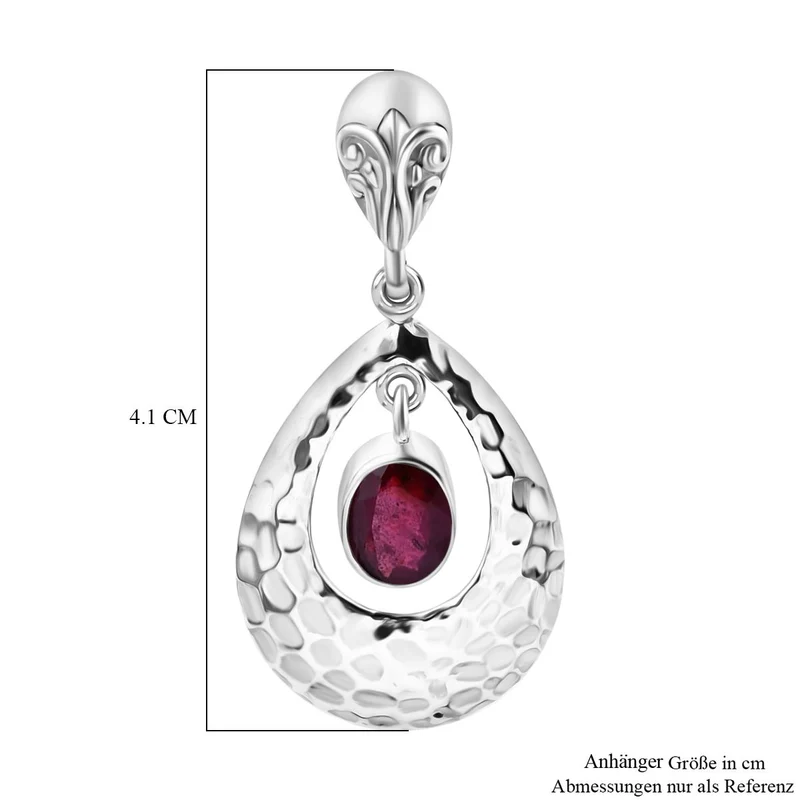Royal Bali - Afrikanischer Rubin (Fissure gefüllt) Ohrringe, 925 Silber ca. 3.83 ct