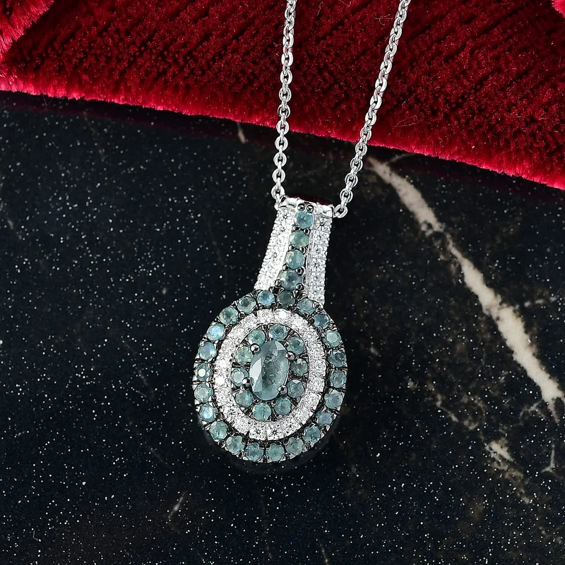 D'Joy Alexandrit Schmuckset ca. 50 cm 925 Silber rhodiniert ca. 1.22 ct