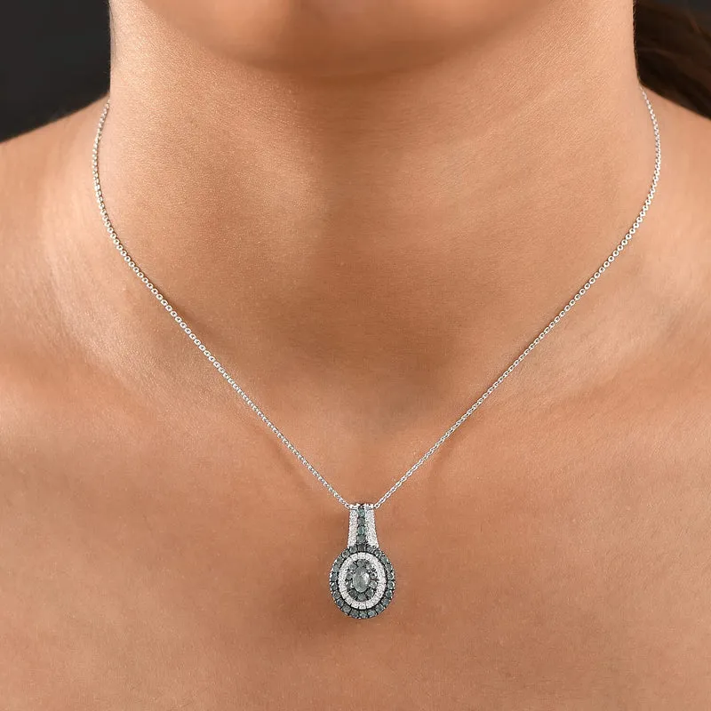 D'Joy Alexandrit Schmuckset ca. 50 cm 925 Silber rhodiniert ca. 1.22 ct
