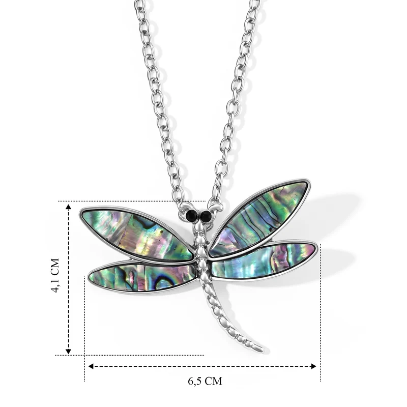 Schwarze Kristall, Abalone Muschel Anhänger mit Kette, ca. 50 cm Legierung Antik-silber-Plattierung