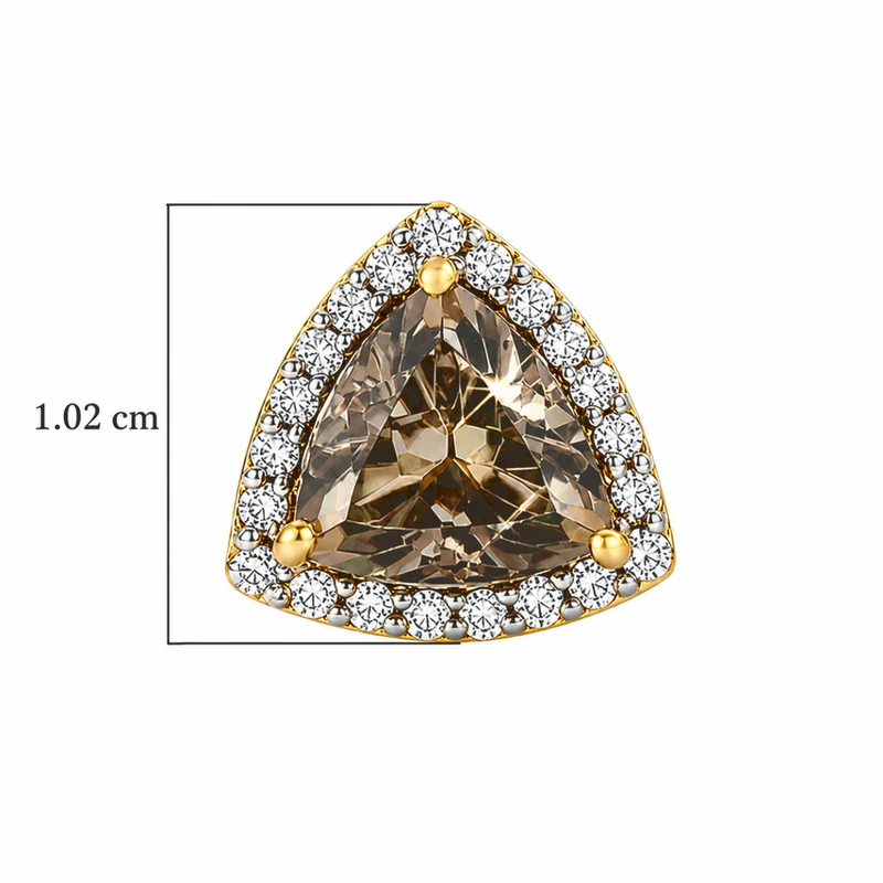 D'Joy AA Turkizit, Moissanit AGI zertifiziert Ohrringe 925 Silber 750 Gelbgold vermeil (10-15 Werktage Lieferzeit) ca. 4,04 ct.