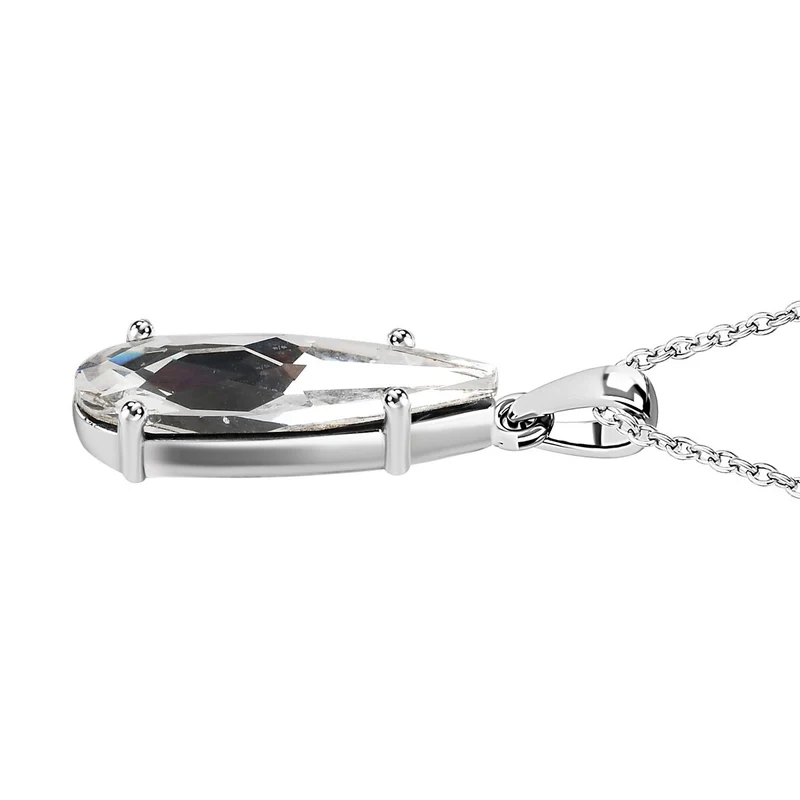 Weißer Kristall Schmuckset Edelstahl