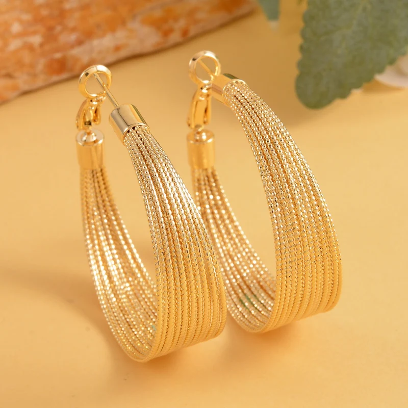 Designer inspirierte Creolen, goldfarben