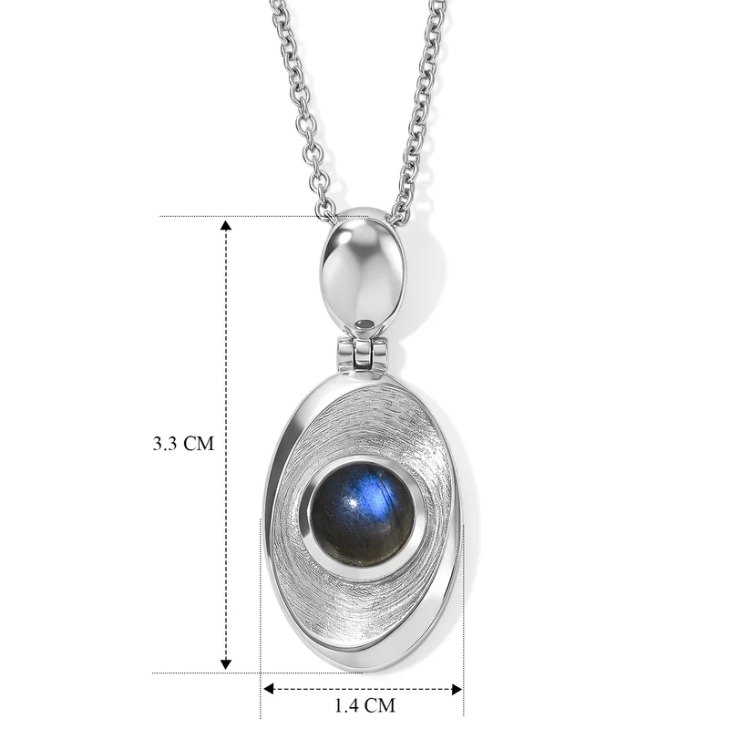 EVER TRUE AAA Labradorit Anhänger mit Kette, ca. 50 cm ca. 1.51 ct