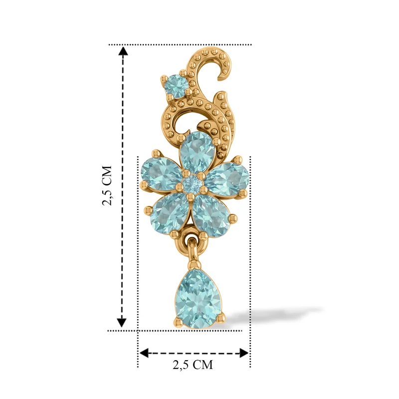 EverTrue AA blaue Apatit Ohrringe, Bronze mit Gelbgold E-Beschichtung - 2,59 ct.