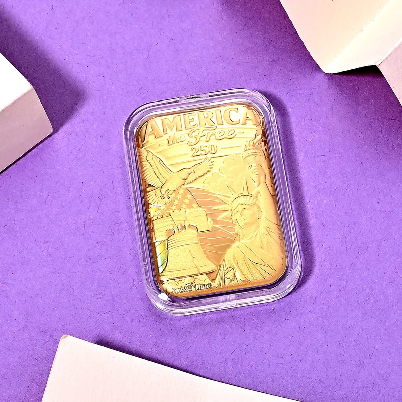 EXKLUSIVES GESCHENK - 999er Goldfolie STATUE OF LIBERTY: 250 Jahre Freiheit, ca. 26x40 mm, ca. 10 mg