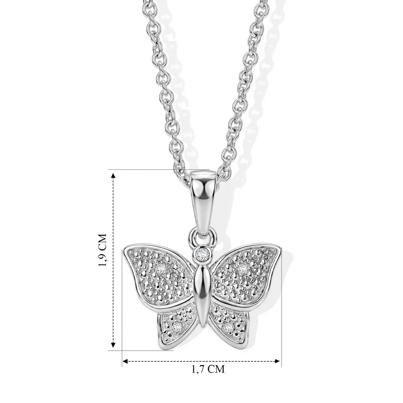 EVER TRUE Weißer Diamant Anhänger mit Kette, ca. 50 cm ca.