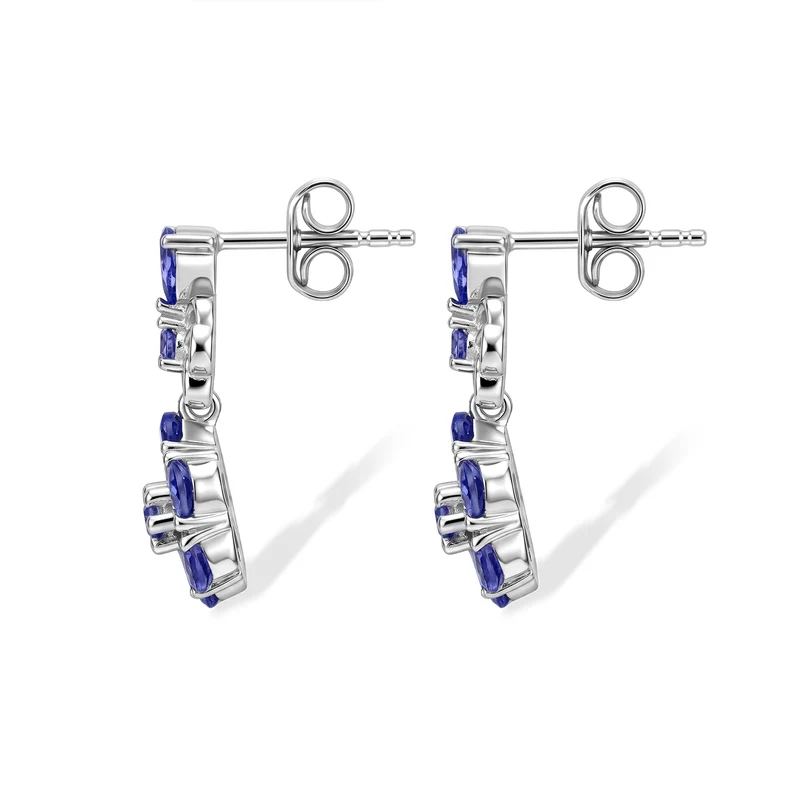 D'Joy Tansanit Ohrringe, 925 Silber rhodiniert - 2,35 ct.