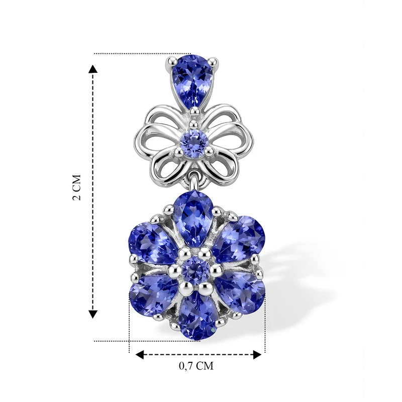D'Joy Tansanit Ohrringe, 925 Silber rhodiniert - 2,35 ct.