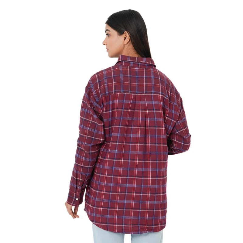 TAMSY - Damen, gewebte Hemdbluse, Größe 40, Rot