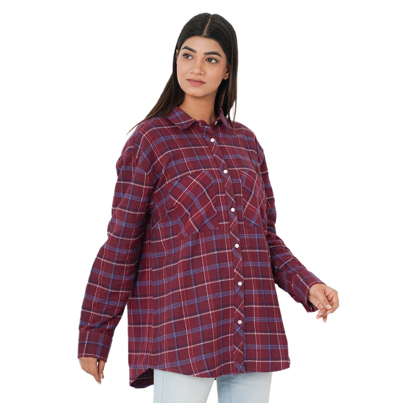 TAMSY - Damen, gewebte Hemdbluse, Größe 40, Rot