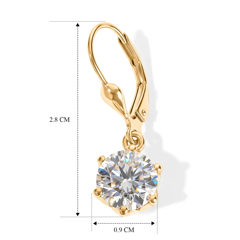 D'Joy Moissanit Ohrringe 925 Silber 750 Vergoldet ca. 3.75 ct