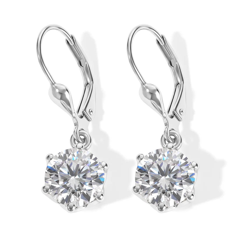D'Joy Moissanit Ohrringe 925 Silber 750 Vergoldet ca. 3.75 ct