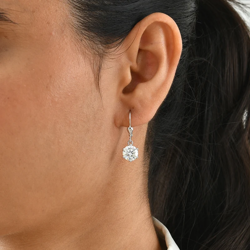 D'Joy Moissanit Ohrringe 925 Silber 750 Vergoldet ca. 3.75 ct