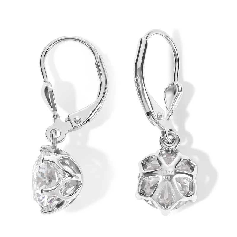 D'Joy Moissanit Ohrringe 925 Silber 750 Vergoldet ca. 3.75 ct