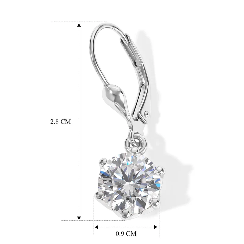 D'Joy Moissanit Ohrringe 925 Silber 750 Vergoldet ca. 3.75 ct