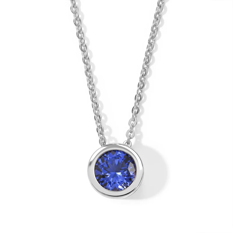 D'Joy Sehr Seltener Tansanit Schmuckset ca. 50 cm 925 Silber 750 Gelbgold vermeil ca. 0.51 ct
