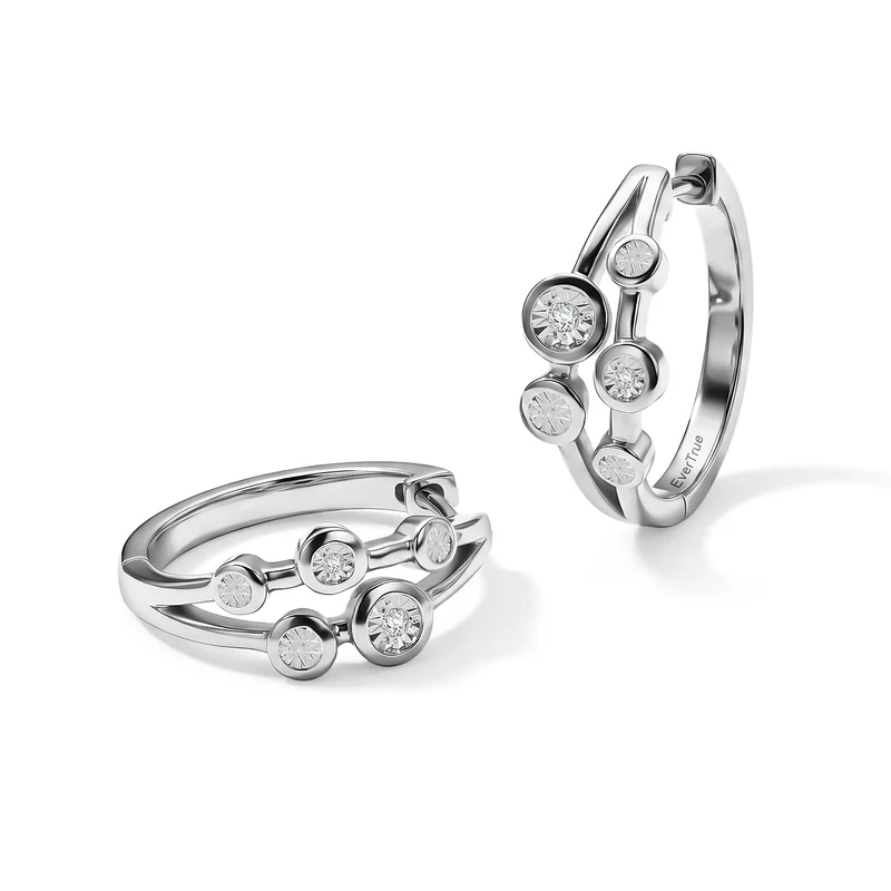 EVER TRUE Weißer Diamant Ohrringe Nickelfreies Messing