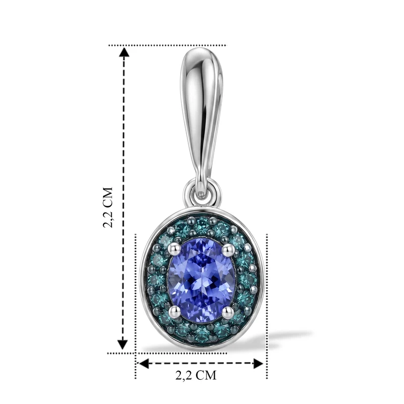 D'Joy AA Tansanit, Blauer Diamant Ohrringe 925 Silber Platiniert ca. 0.89 ct