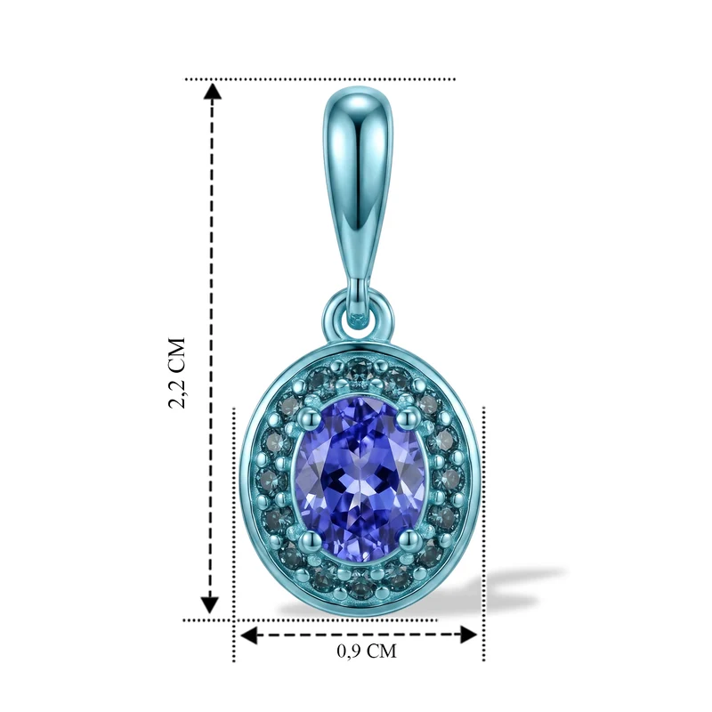 D'Joy AA Tansanit, Blauer Diamant Ohrringe 925 Silber Platiniert ca. 0.89 ct