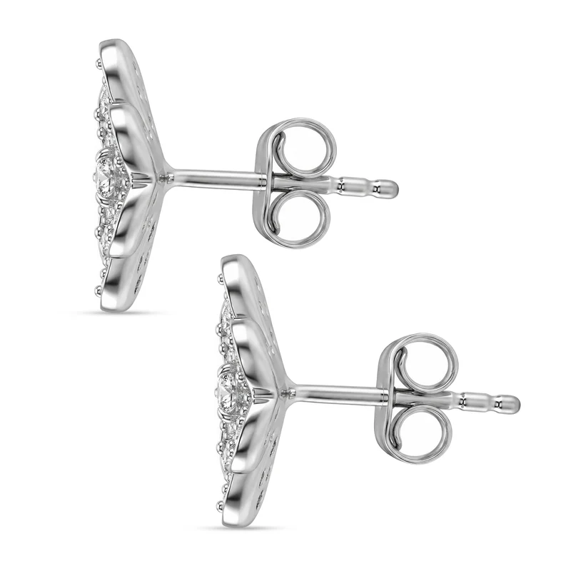 LUXURIANT (8-13 Werktage Lieferzeit) 0,74 ct. SI Labor Diamant Ohrringe, 925 Silber rhodiniert