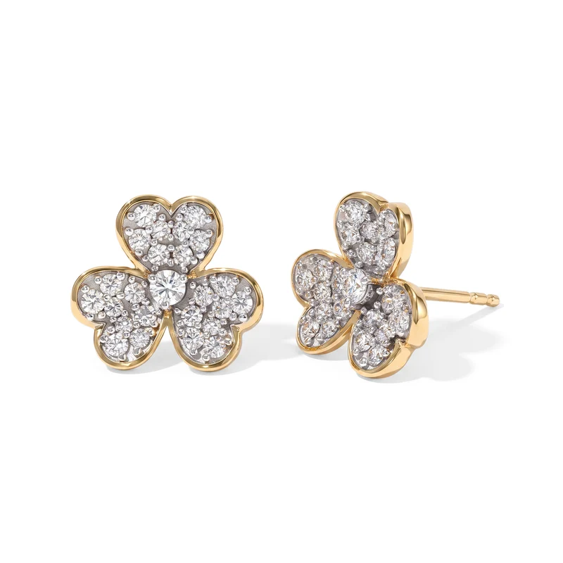 LUXURIANT (8-13 Werktage Lieferzeit) 0,74 ct. SI Labor Diamant Ohrringe, 925 Silber rhodiniert