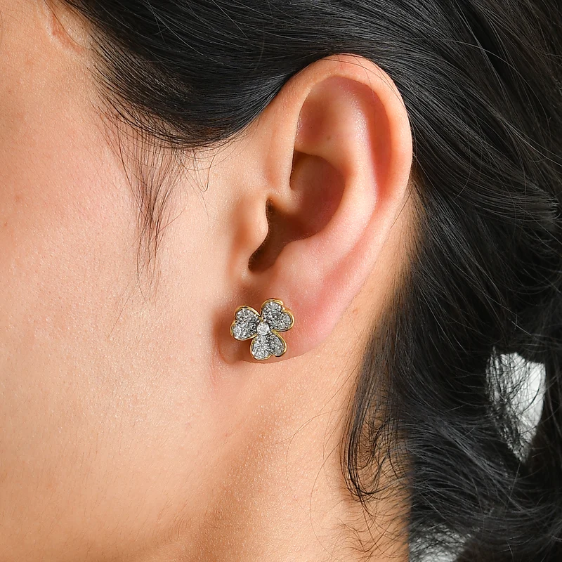 LUXURIANT (8-13 Werktage Lieferzeit) 0,74 ct. SI Labor Diamant Ohrringe, 925 Silber rhodiniert