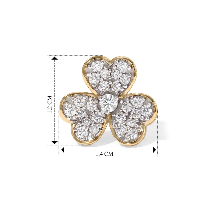 LUXURIANT (8-13 Werktage Lieferzeit) 0,74 ct. SI Labor Diamant Ohrringe, 925 Silber rhodiniert