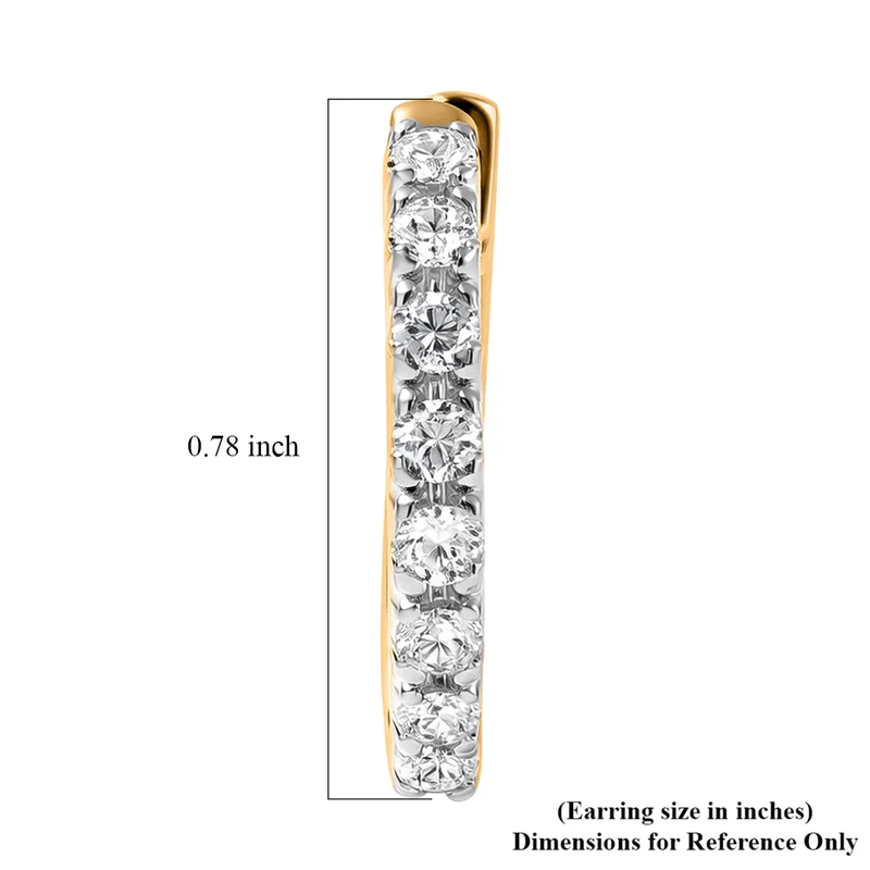 LUXURIANT (8-13 Werktage Lieferzeit) 1 ct. SI-GH Labor Diamant Ohrringe, 925 Silber 750 Gelbgold Vermeil