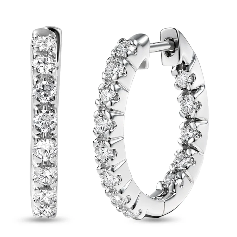 LUXURIANT (8-13 Werktage Lieferzeit) 1 ct. SI-GH Labor Diamant Ohrringe, 925 Silber 750 Gelbgold Vermeil