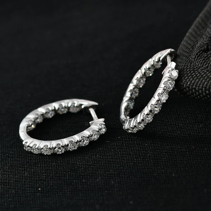 LUXURIANT (8-13 Werktage Lieferzeit) 1 ct. SI-GH Labor Diamant Ohrringe, 925 Silber 750 Gelbgold Vermeil